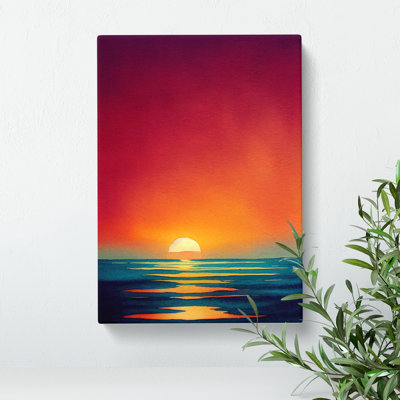 XC1022-624X An Ocean Sunset Watercolour No.4 - Wrapped Canvas Painting