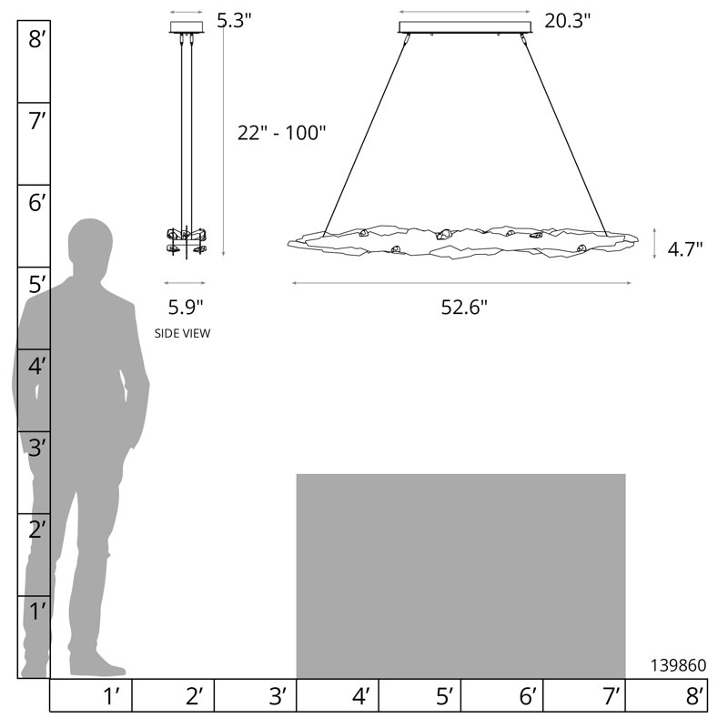 Luminaire suspendu pour îlot de cuisine Trove, Noir