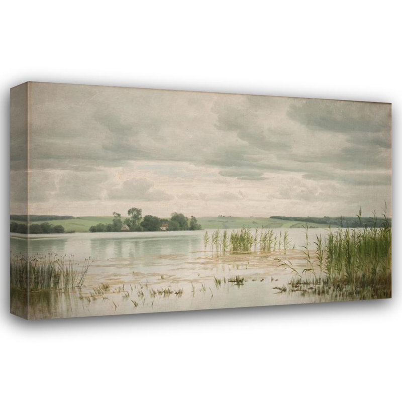 «Lake Esrom» par Vilhelm Groth - Art mural sur toile tendue avec châssis, H 14 po x l 18 po