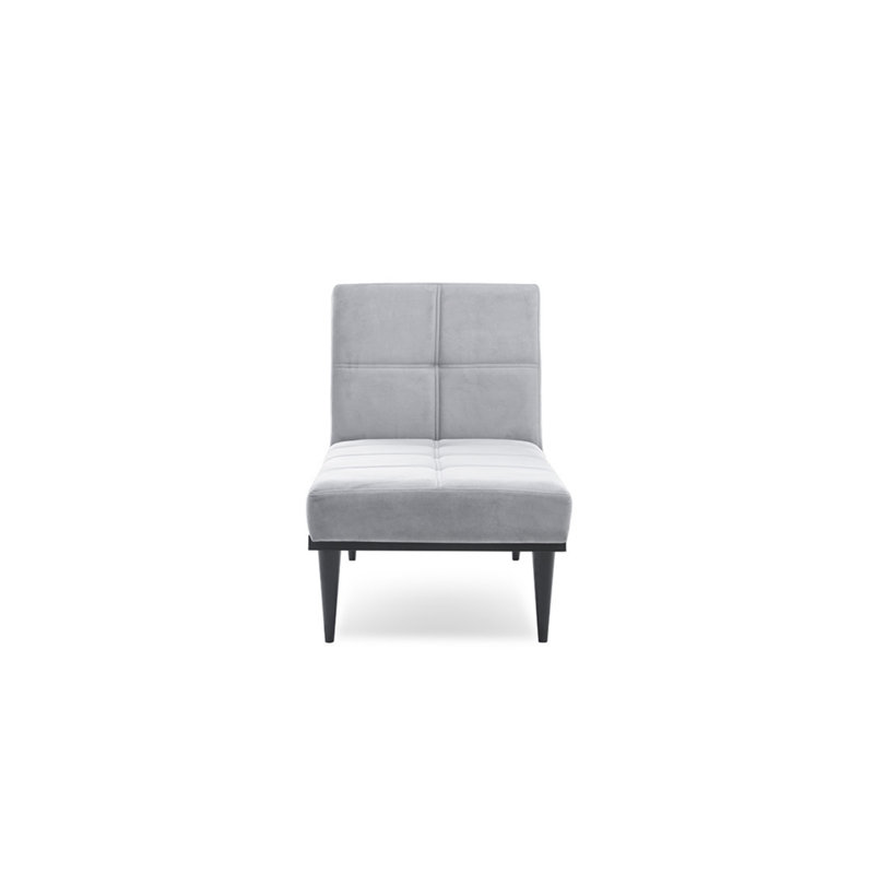 Lit de jour en acier 26,8 po x 74,8 po Ebonee, gris
