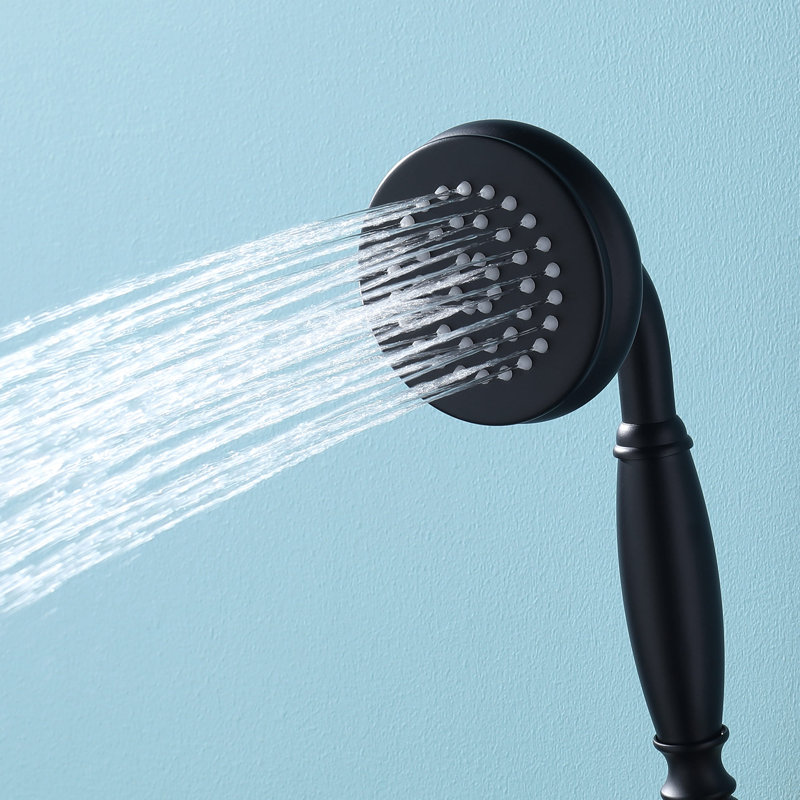 Système de douche mural avec valve brute, Noir mat