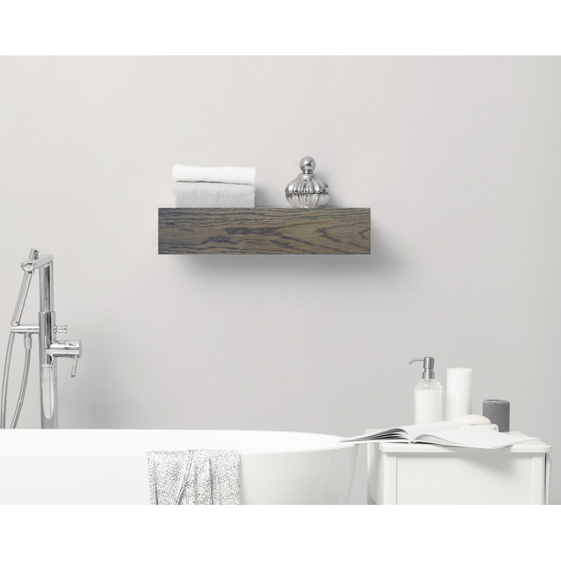 Krystallynn Oak Solid Wood Accent Shelf, 6" H x 12" W x 4" D