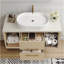 Meuble-lavabo mural moderne 39,3 po avec lavabo ovale en céramique-1832913248-1832913250