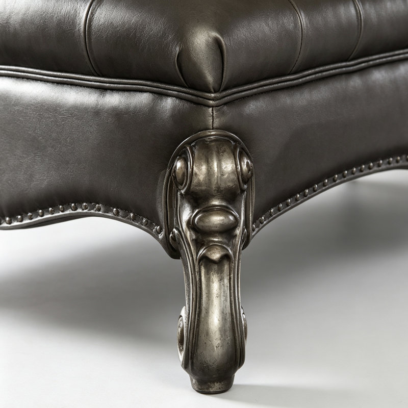 Chaise longue capitonnée en similicuir