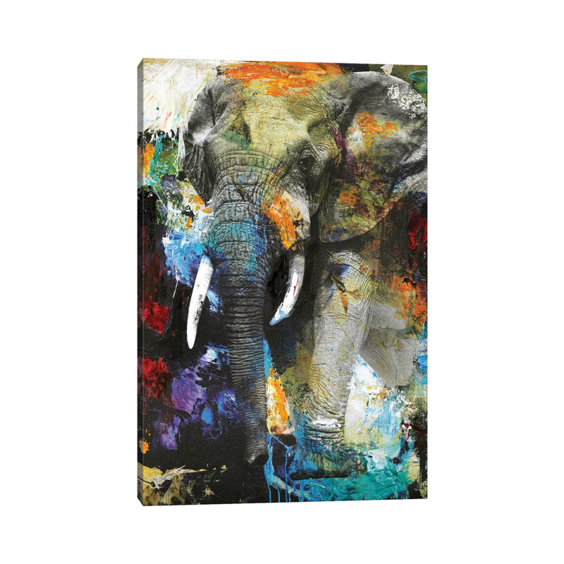 Elephant - Print on Canvas, Wrapped Canvas, 45.72cm H x 30.48cm W x 1.91cm D