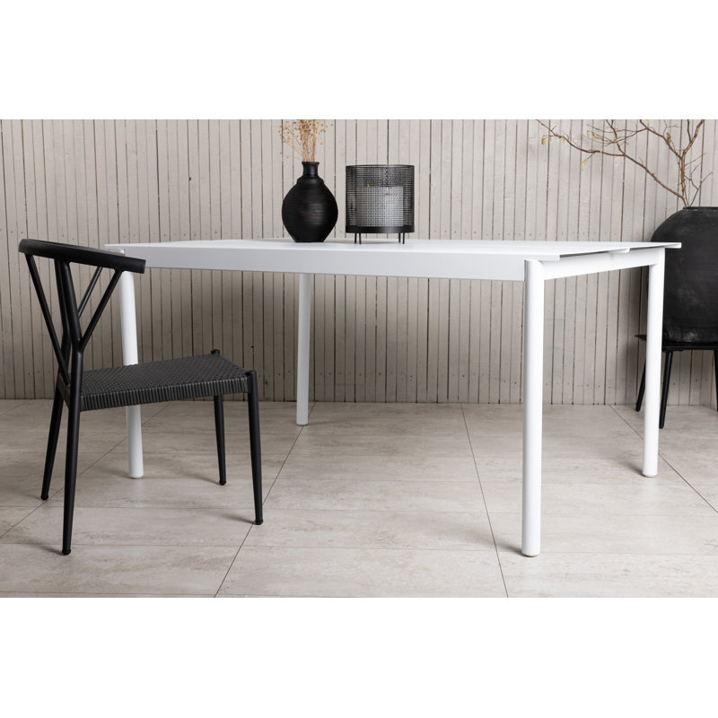 Ekaterena Rectangular Outdoor Dining Table, 75cm H x 150cm L x 90cm D, White