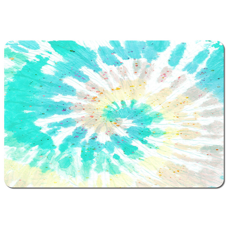 Moorhouse Polyester-Coated Hardboard Abstract Rectangle Placemat, Blue