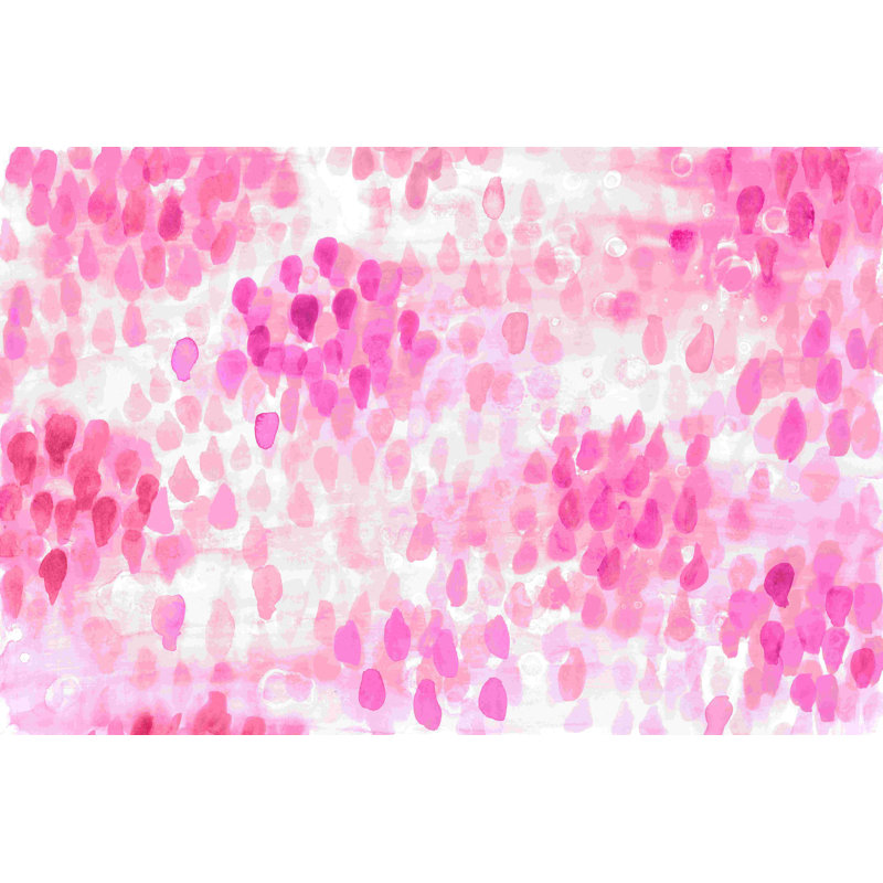 «Pink Watercolor Drips» - peinture sur toile tendue, H 8 po x l 12 po