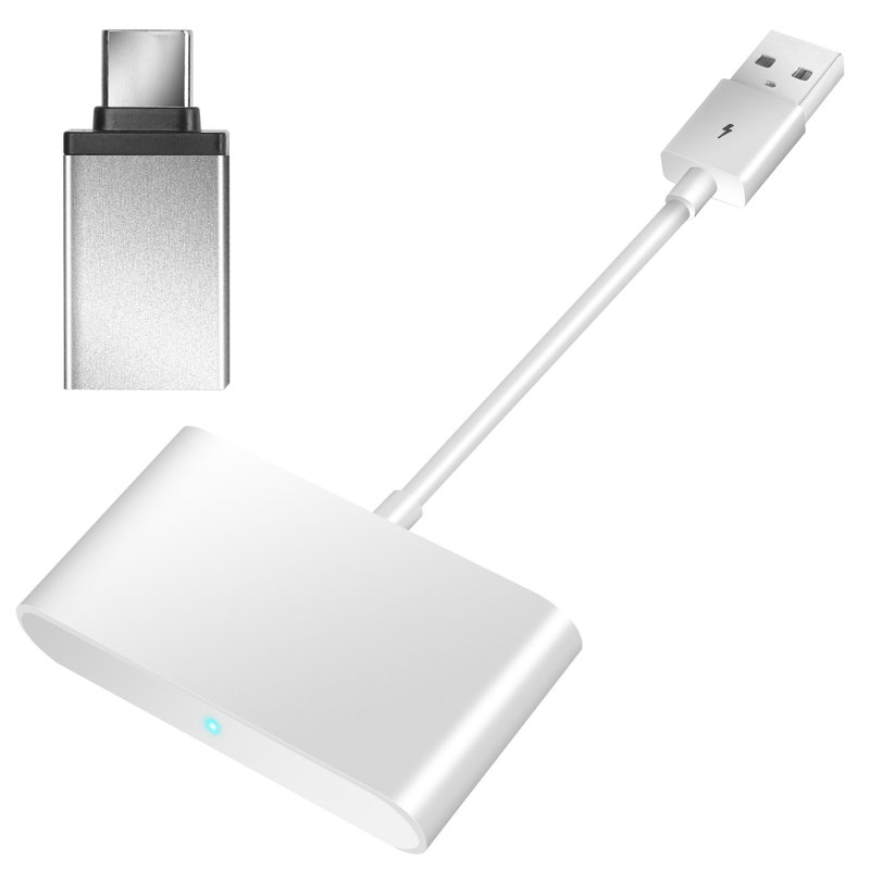 Adaptateur sans fil Android pour système d'infodivertissement dans la voiture 5GHz WiFi, Blanc