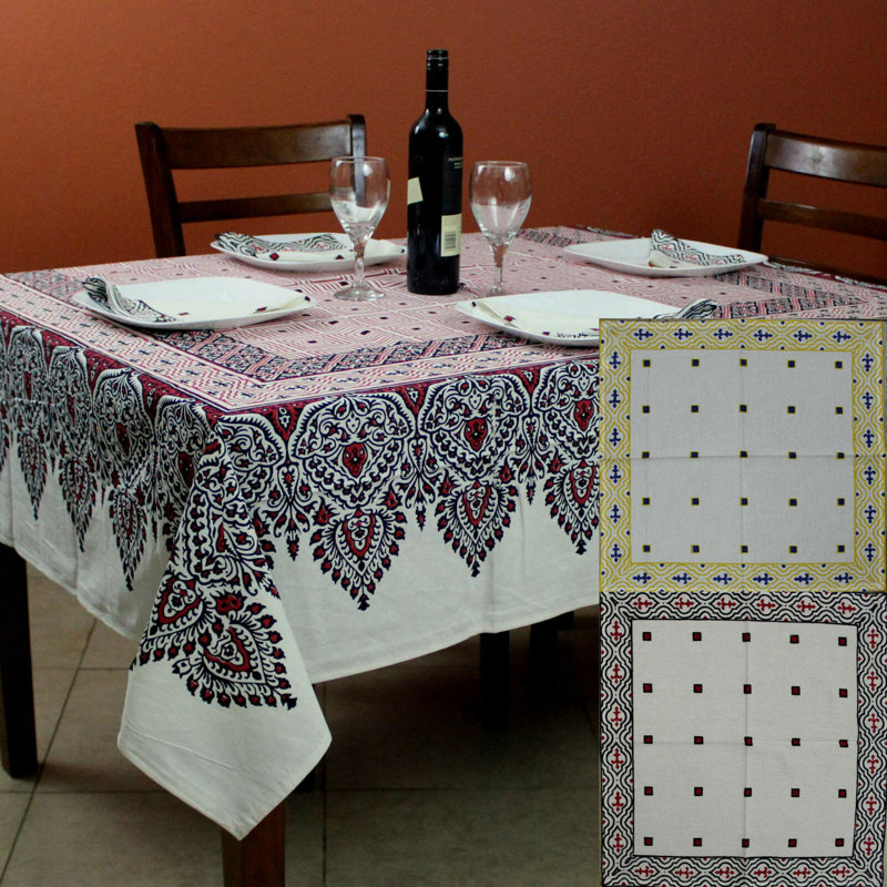 Jarmericus Cotton Tablecloth, Yellow/Blue