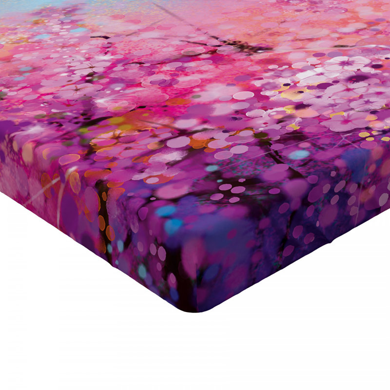 Microfiber Floral Fitted Sheet, Full Fitted Sheet