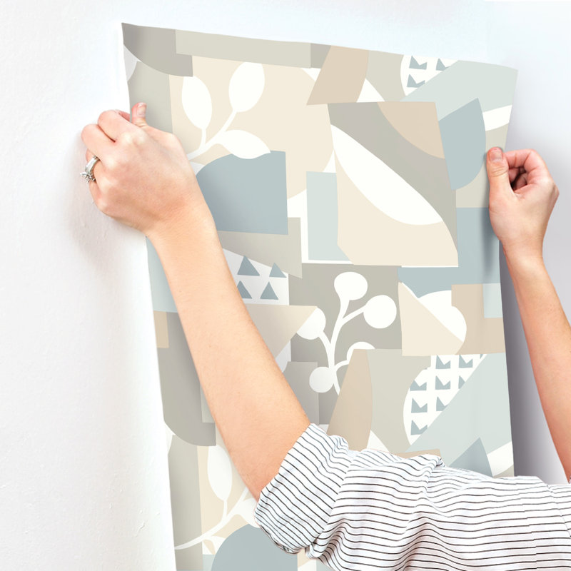 Geometric Wallpaper Roll, Sky Blue