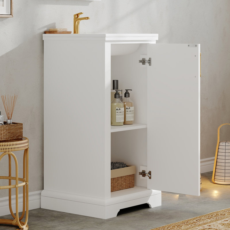 Meuble-lavabo de 16 pouces avec lavabo en céramique