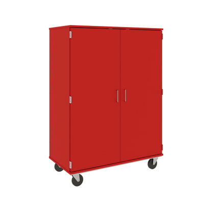 67" Tall Mobile Computer Center Storage with Locking Door