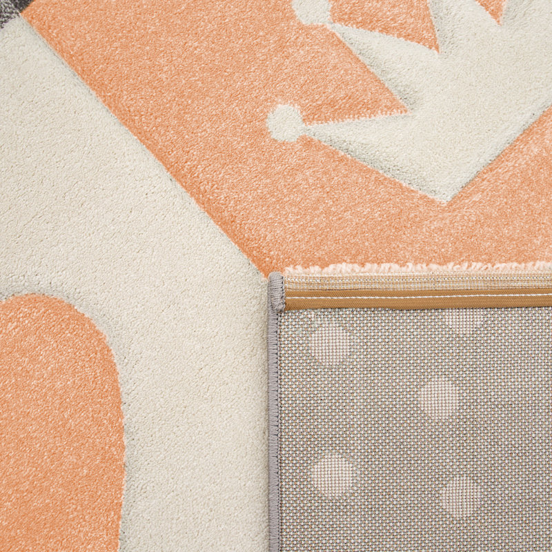 Alec Shaggy Apricot/Grey/White Rug, Rectangle 160 x 230cm