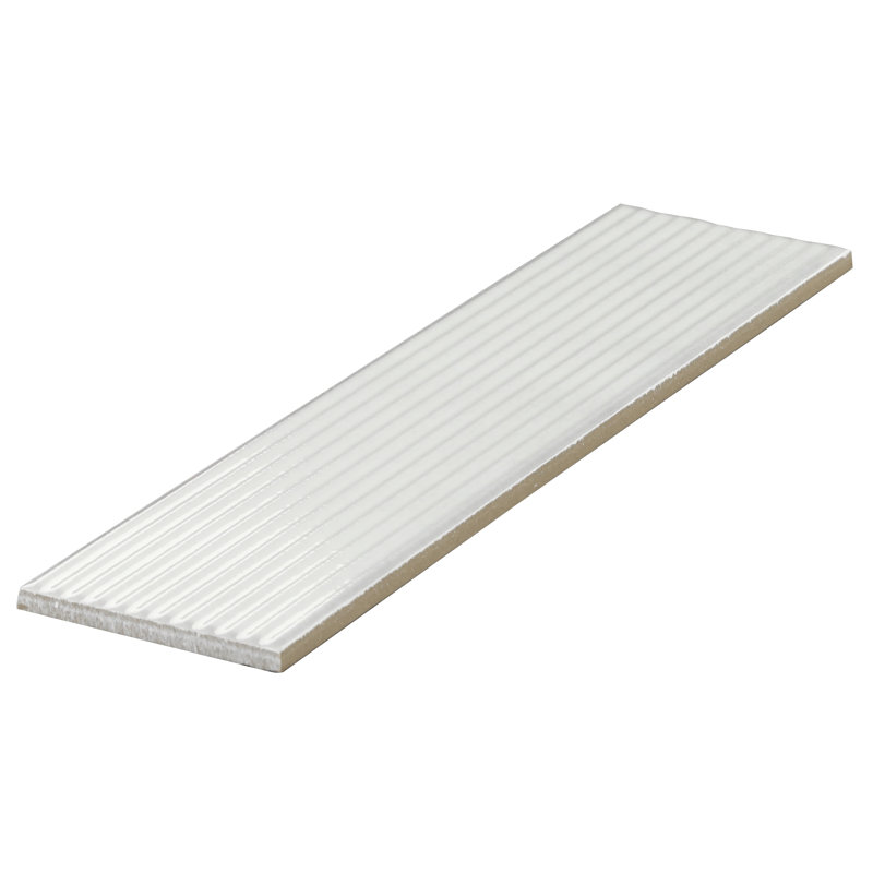 Stacy Garcia Olimar Grooved 4" x 16" Polished Porcelain Subway Wall Tile (7.74 Sq. Ft. / Case), Bianco