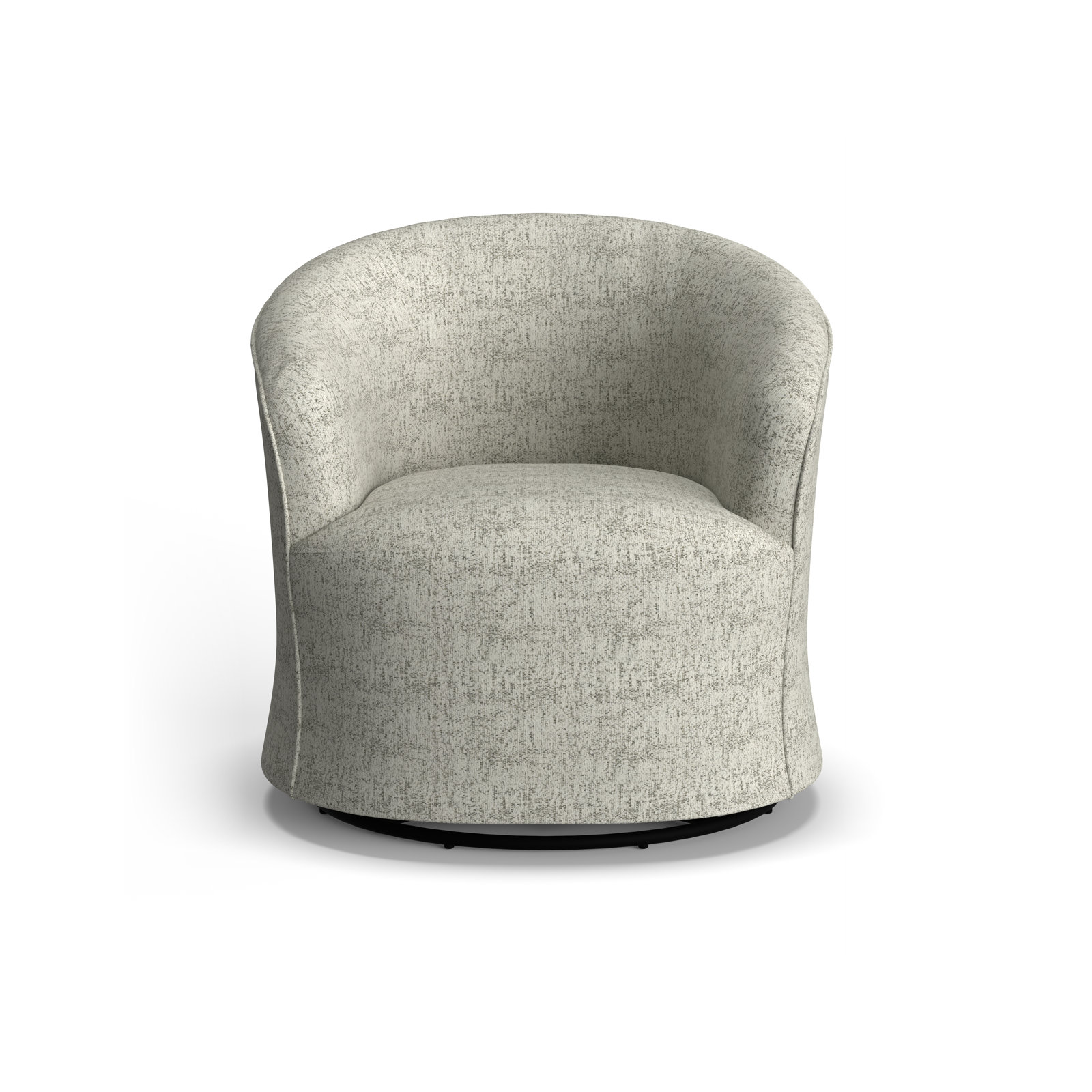 Jude Swivel Glider Accent Chair, Malibu White Pepper Performance Chenille