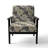 Cobalt Blue Scrollwork Swirls Victorian Pattern II - Upholstered Floral Accent Chair-1244380833