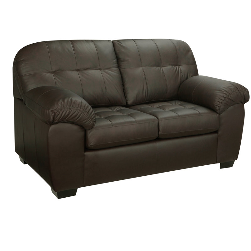 Bellamy 66.5'' Leather Loveseat, Brown Genuine Leather