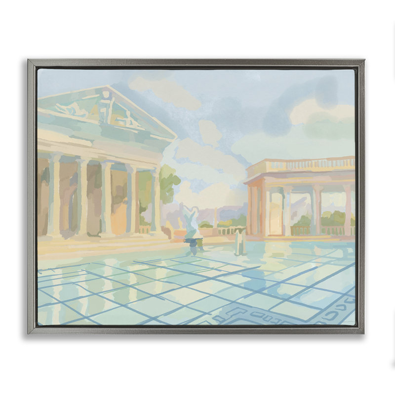 Sam Simeon Architecture Floating Frame, design by Amelia Noyes, 25" H x 31" W, Luster Gray Floater Frame