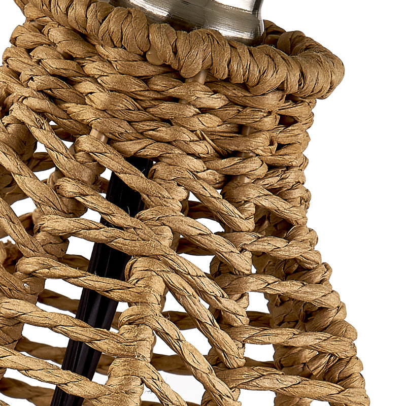 Bailes 12.5'' Small Coastal Brown Rattan Table Lamp Set