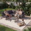 Ensemble de canapé d'angle en L avec table basse, structure en aluminium résistant aux intempéries, coussins lavables pour balcon de patio, gris-1607208304