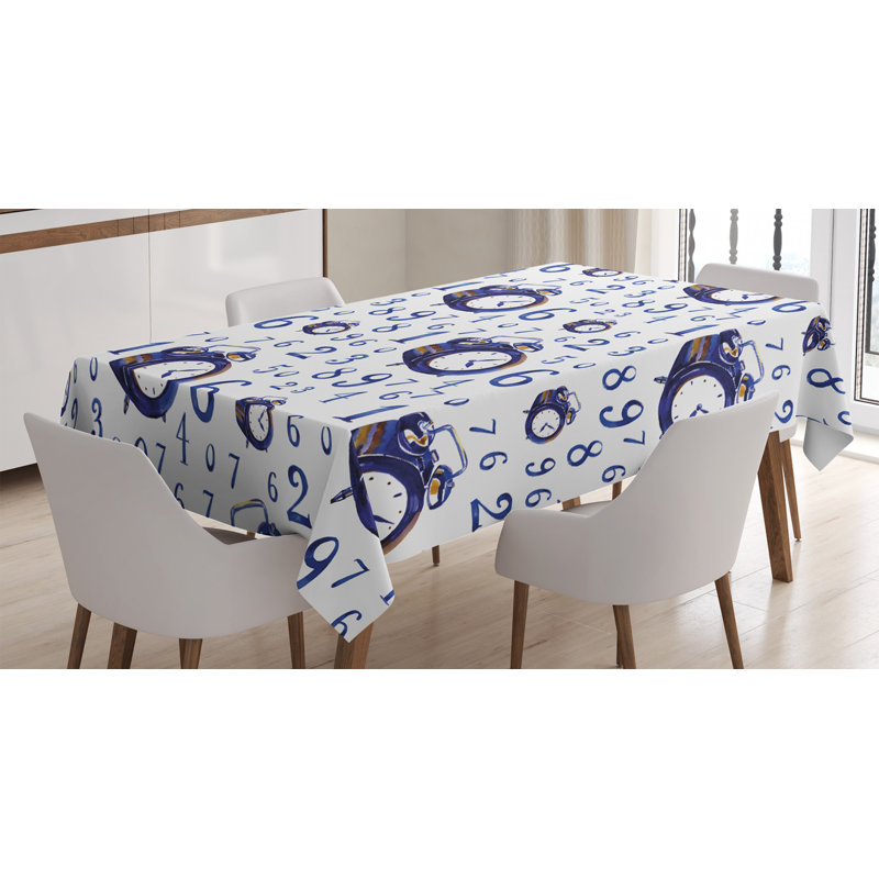 Clock Geometric Tablecloth, 70" L x 52" W