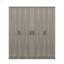 4-Door Wardrobe With 1 Drawer, Grey