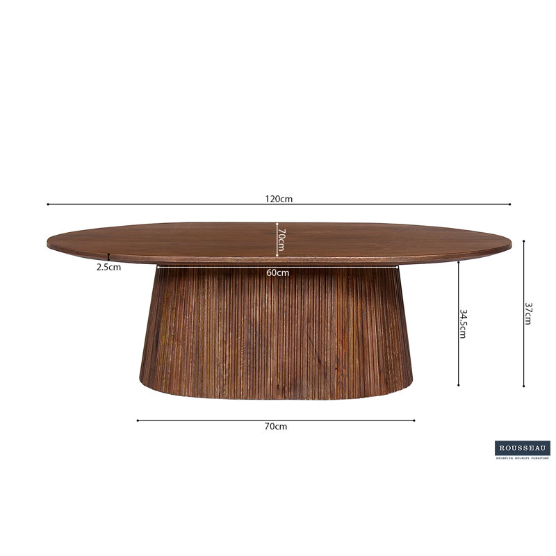 Miguel Solid Wood Solid Coffee Table, Light Brown