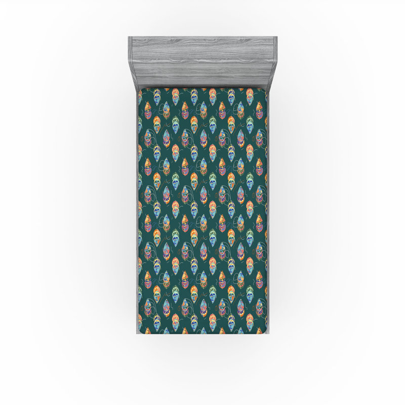 Multicolore Ambesonne, Drap-housse de taille simple