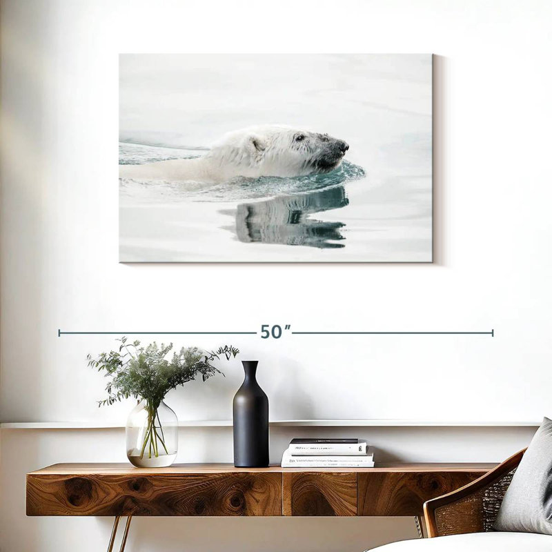 Brampt Bathing Polar Bear, 24" H x 36" W