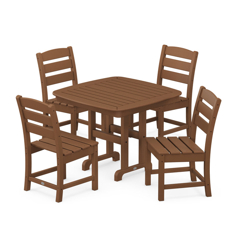 Lakeside 5-Piece Side Chair Dining Set, Teak