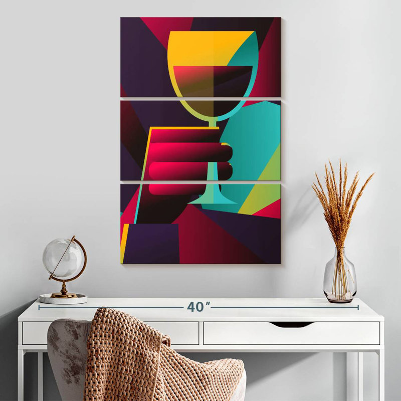 Yarlin Geometric Wine, 32" H x 20" W