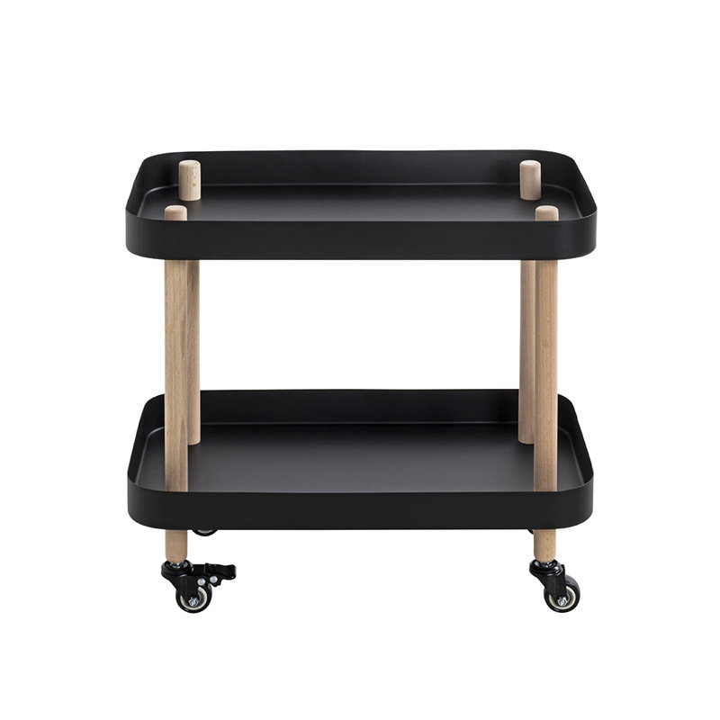 Side table on castors, Black