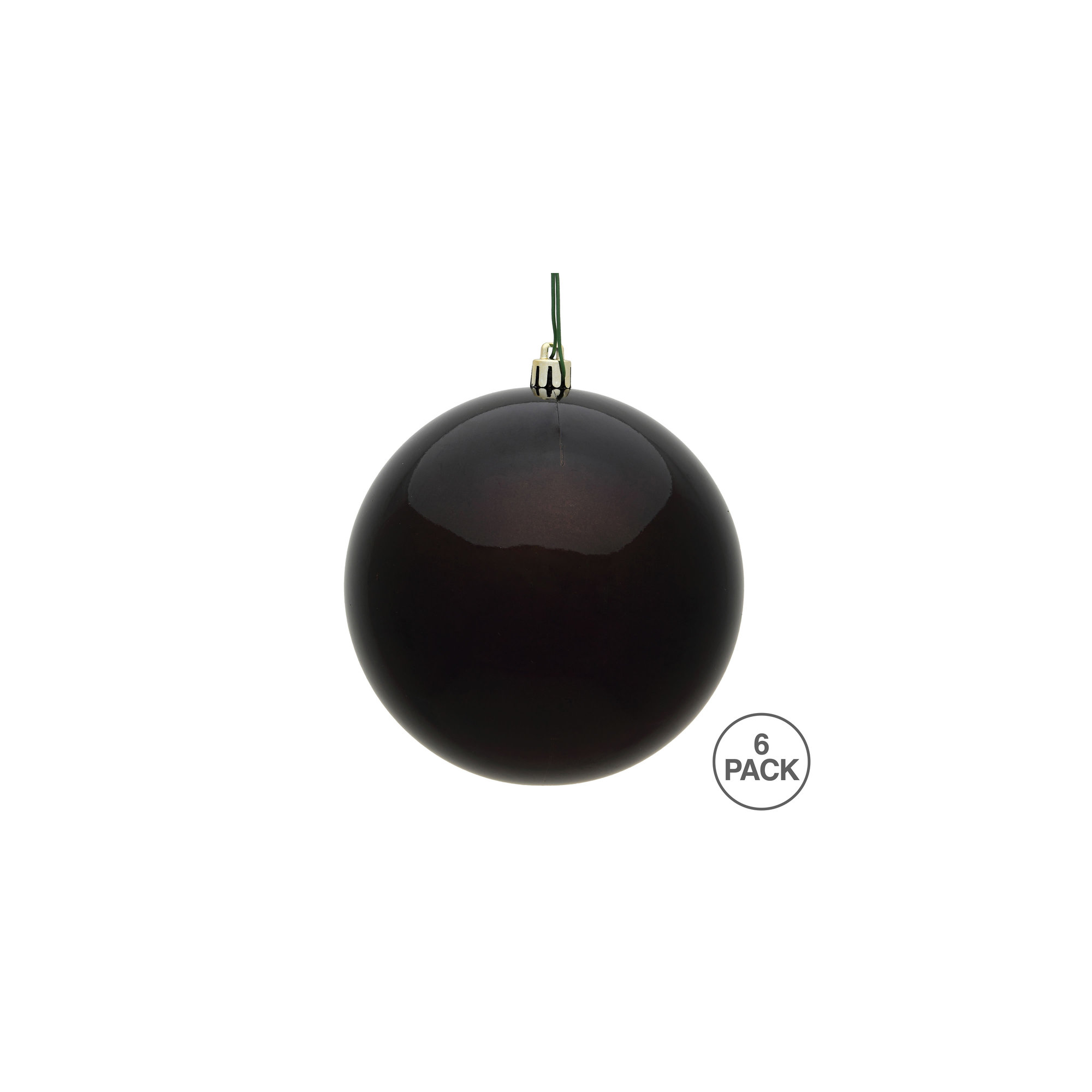 Holiday Décor Ball Ornament, Chocolate, 4" H x 4" W x 4" D