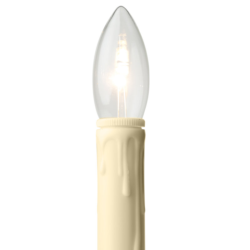 Tisbury Unscented Flameless Taper Candle with Metal Holder, Black