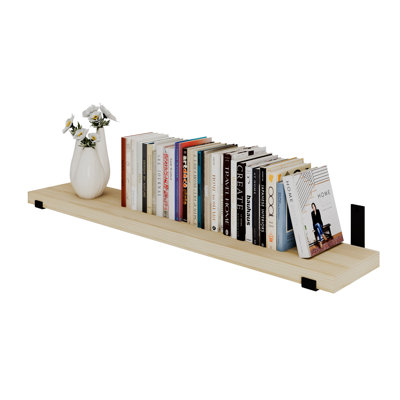 48" X 9.25" Heavy Duty Floating Book Shelf, 1.5" Thick Living Room Wall Shelf, Hanging Shelf For Wall, Boho & Farmhouse Decor, Wall Mounted Storage, Special Walnut