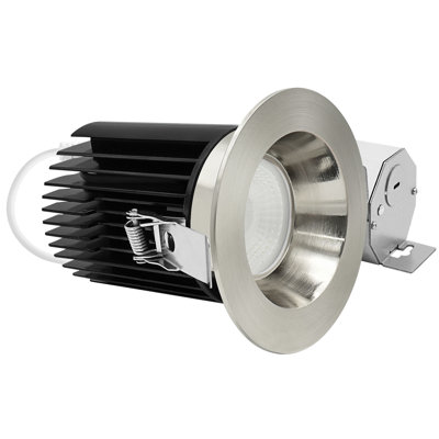 Luminaire encastré à DEL DEL 4 po LUXRITE, 5 lumières sans lumière, 60º, 22W, 1700LM, garniture ronde en nickel brossé interchangeable, à intensité variable, calibre IC