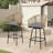 Metal frame Bar stool Set of 2 with Backrest and soft cushion-1317739294