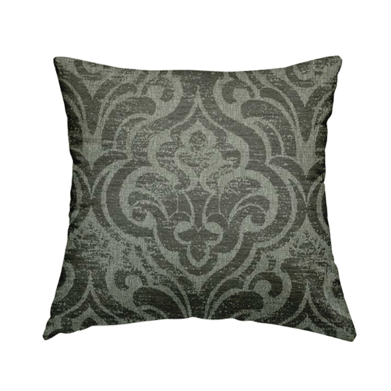Lamson Damask Square Cushion, 55cm H x 55cm W x 5cm D, Grey