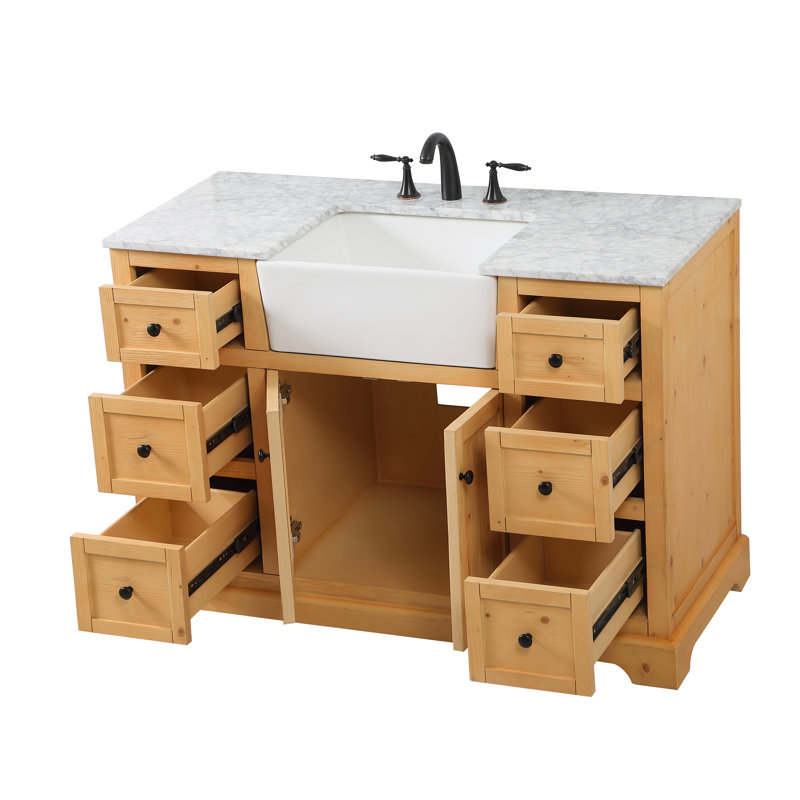 Ensemble de meuble-lavabo simple 48 po Pardue, Bois naturel