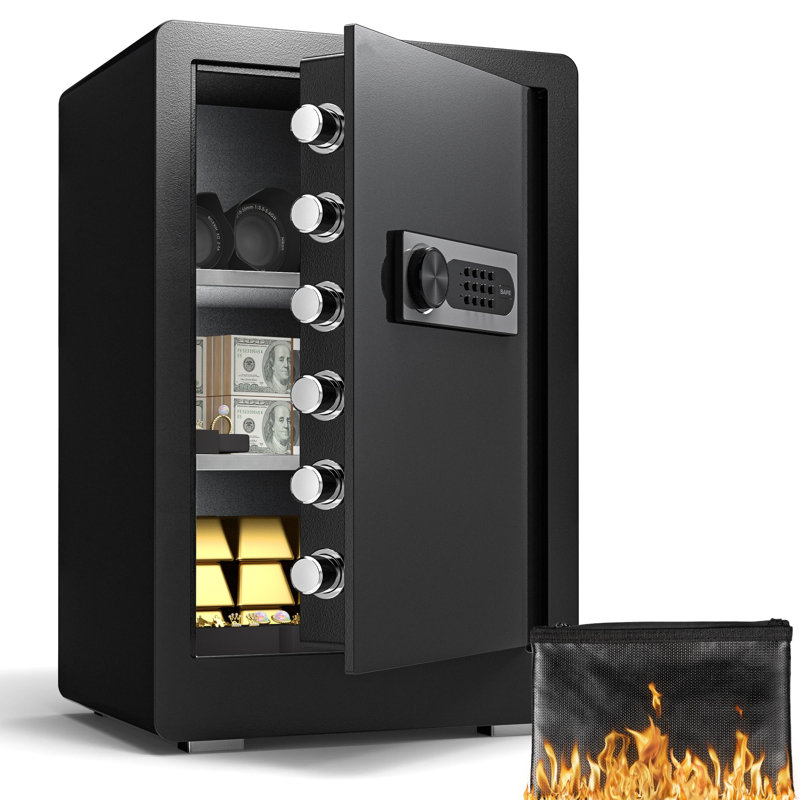 3.0 Cubic Feet Black Steel Home Safe with Digital Keypad