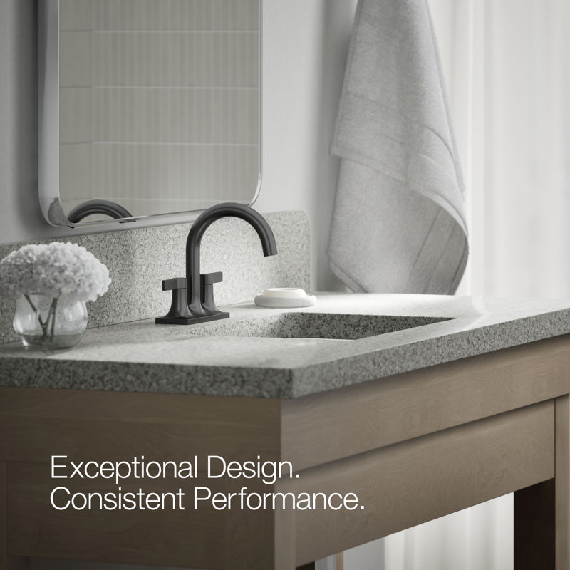 Venza Centerset Bathroom Sink Faucet 1.2 GPM, Matte Black