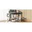 Lit mezzanine avec échelle, lit mezzanine en métal avec tablettes de rangement, lit mezzanine haut pour enfants adolescents-1161116462-1161116448