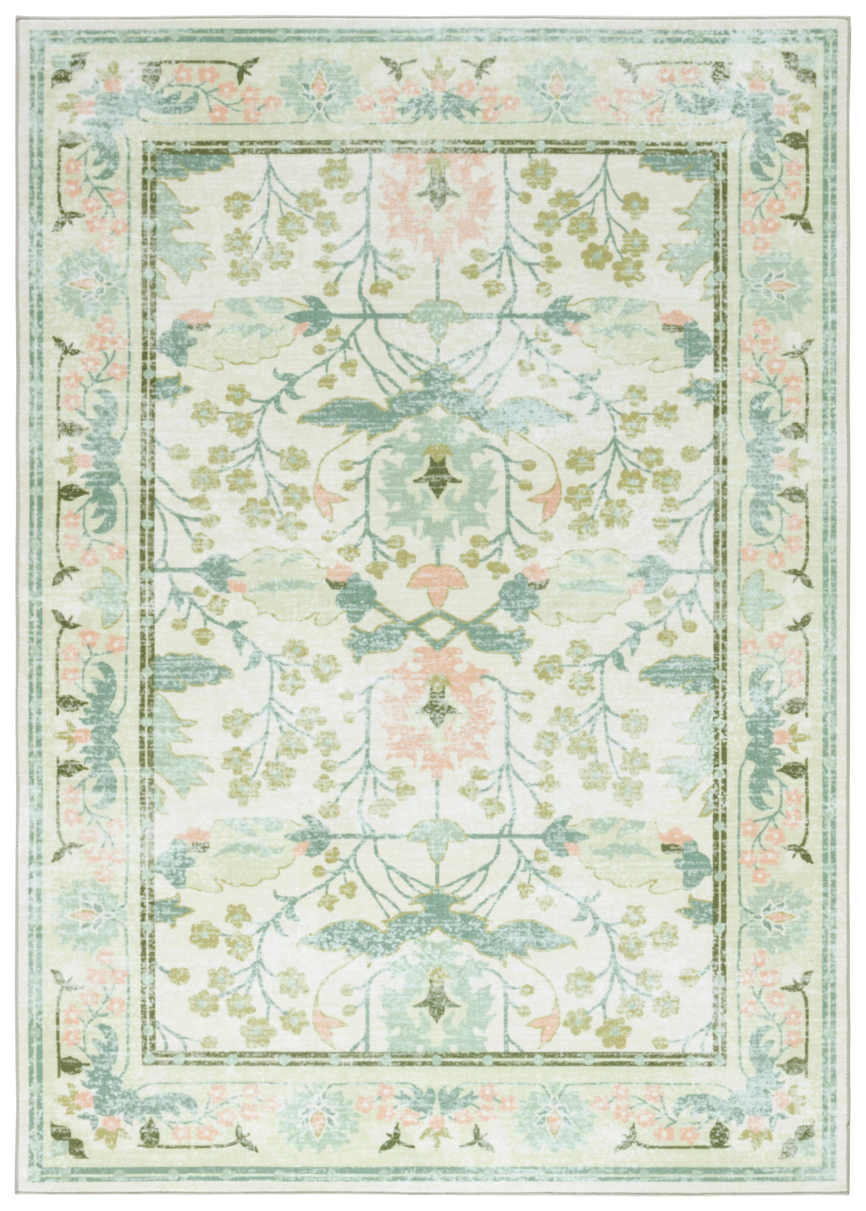 Martha Stewart Rugs Msrw 181 Performance Machine Washable Floral Rug | Wayfair