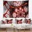 Tapisserie abstraite à motif fractal rouge clair-28485883
