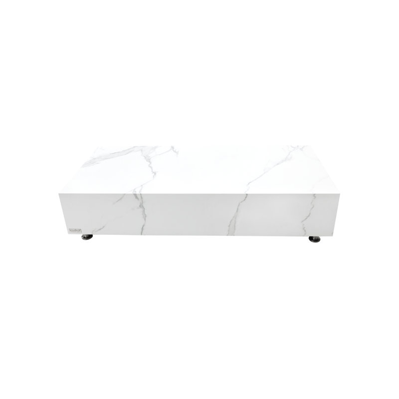 Table basse d'extérieur en porcelaine L 62 po x l 30 po Bianco