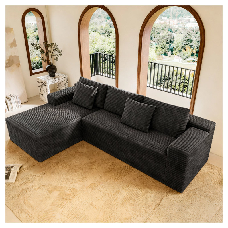 Coussin de canapé modulaire gris à 4 places - Ensemble de remplacement en mousse rembourrée