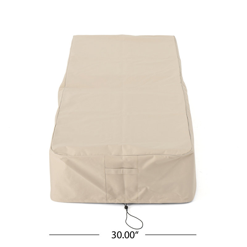 Beige Fabric Replacement Cushion for Chaise Lounge - Outdoor Patio Furniture Cover