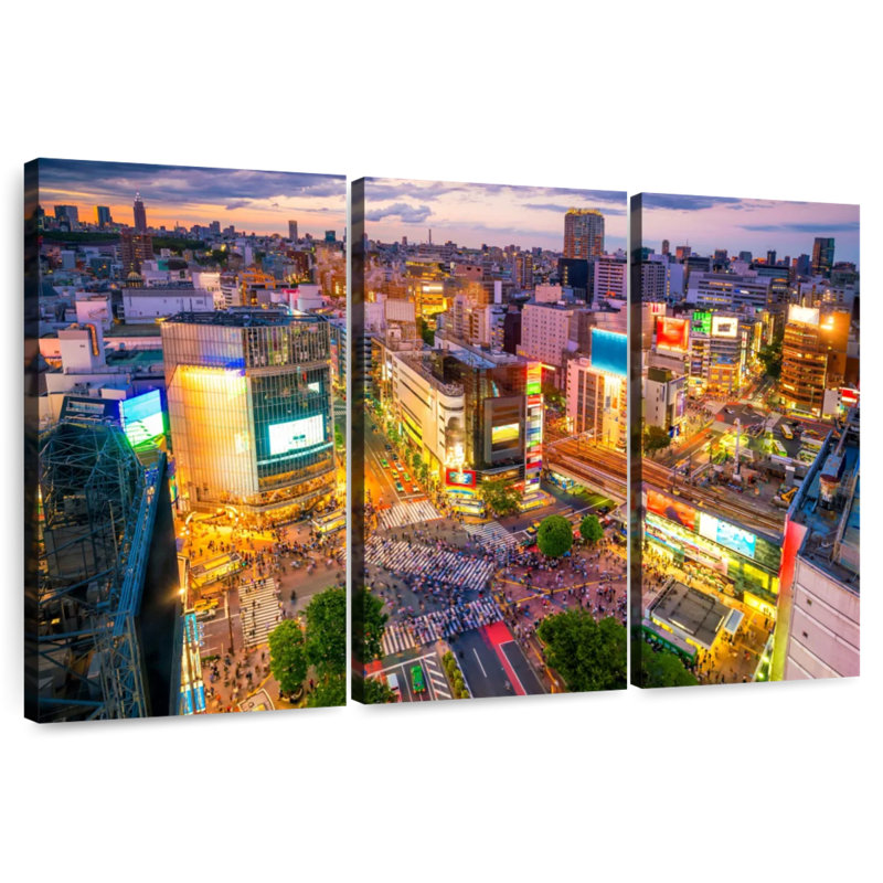 Sireci Shibuya Crossing At Night, 28" H x 45" W
